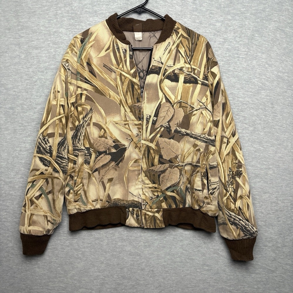 Vintage Ranger Wetland Camo Embroidered Bomber Quilted Hunting  USA Large Men